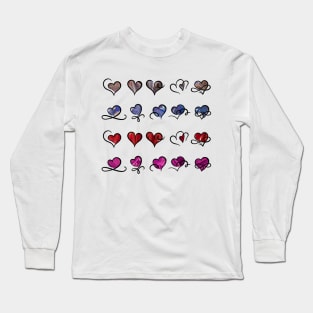 Chrome hearts - Holographic metallic hearts pattern sticker pack Long Sleeve T-Shirt